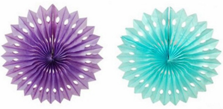 Color Paper Craft Fan, 28 Grams Type Paper, Size: 8 inch, 10 inch, 12 inch, 14 inch, 16 inch; Color: Red, Yellow, Blue,