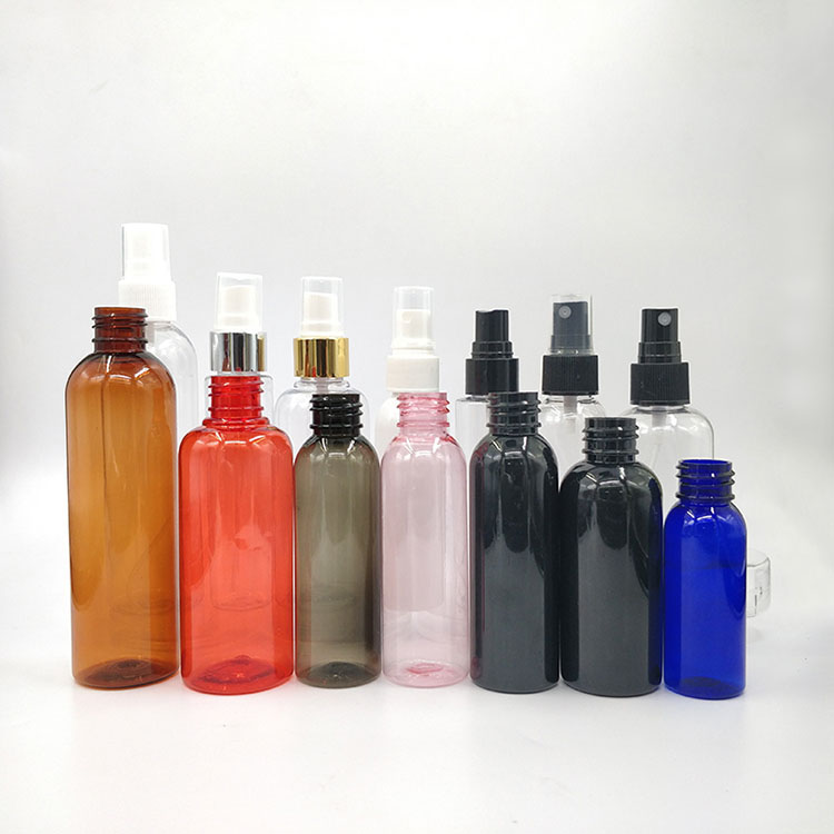 Ready Ship PET 30 50 80 100 200 300 500 750 1000 Ml Clear White Round Plastic Bottle With Pump Cap Spray