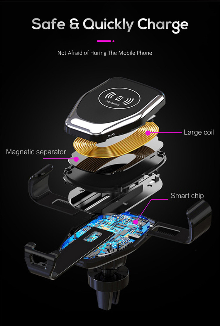 Gravity Auto Lock 10W Magnetic Wireless Phone Charger