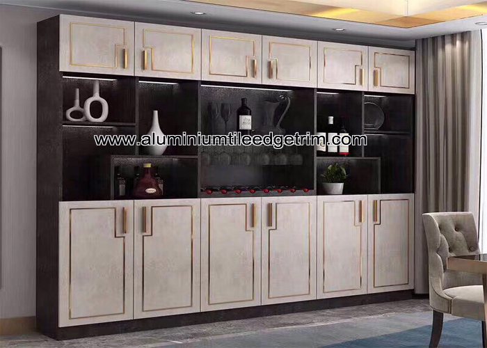 aluminum T moulding trim for display cabinet
