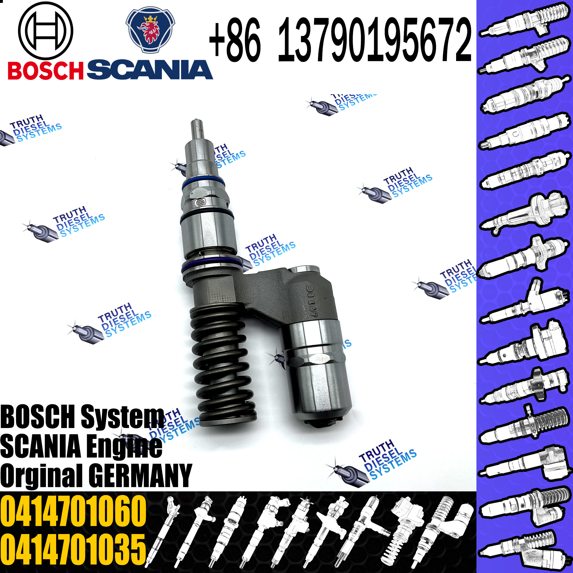 BOSCH injetor 0414701035 0414701060 Diesel fuel Unit pump assembly 0414701035 0414701060 1487472 for SCANIA 15.6 engine