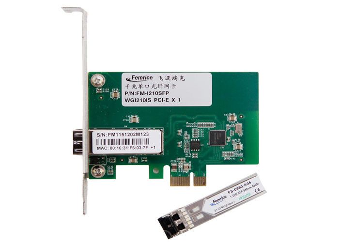 1000Mbps Fiber Optic Network Interface Cards 1 Gbps I210 PCIex1 Single Port SFP Slot Network Adapter