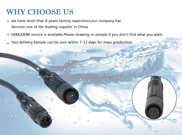 Custom M10 Nylon Waterproof Cable Plug LED Light Male And Female Butt Connector