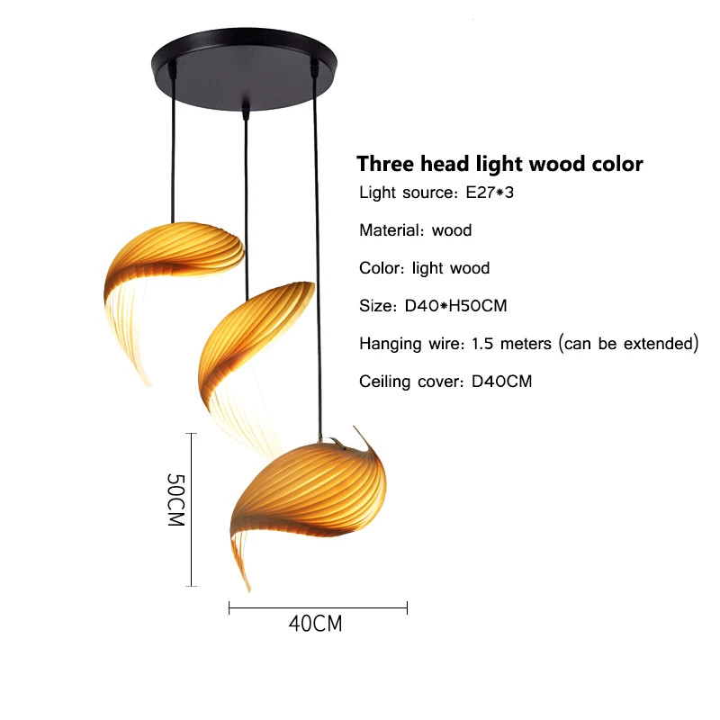 Veneer pendant light Nordic wooden hanging lamp replica design lamp(WH-AP-545)