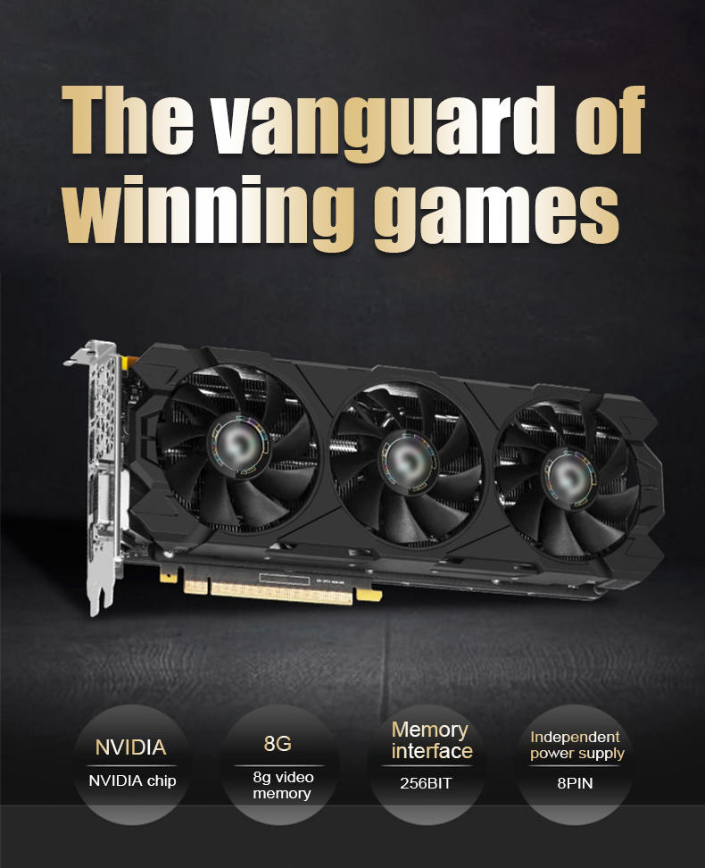 Nvidia Geforce GTX 1070 PC Gaming Graphics Cards 8GB GDDR5 256 Bit 500W PSU