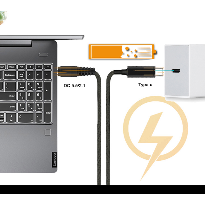 USB-C To DC Step Up Cable Converter For 12V 9 Volt Router Laptop 15V 20V Charger