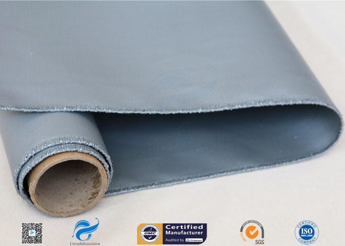 Satin Weave Silicone Coated Fiberglass Fabric 40/40g Gray Color 1m Width