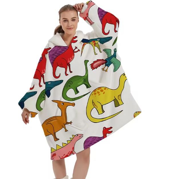 Winter Oversized Hooded Blankets With Sleeves Fleece Sample Available