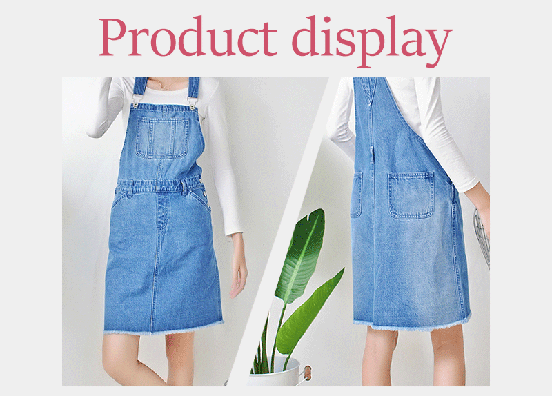 Customized Fade Proof Ladies Ripped Denim Dress Sleeveless For Spring