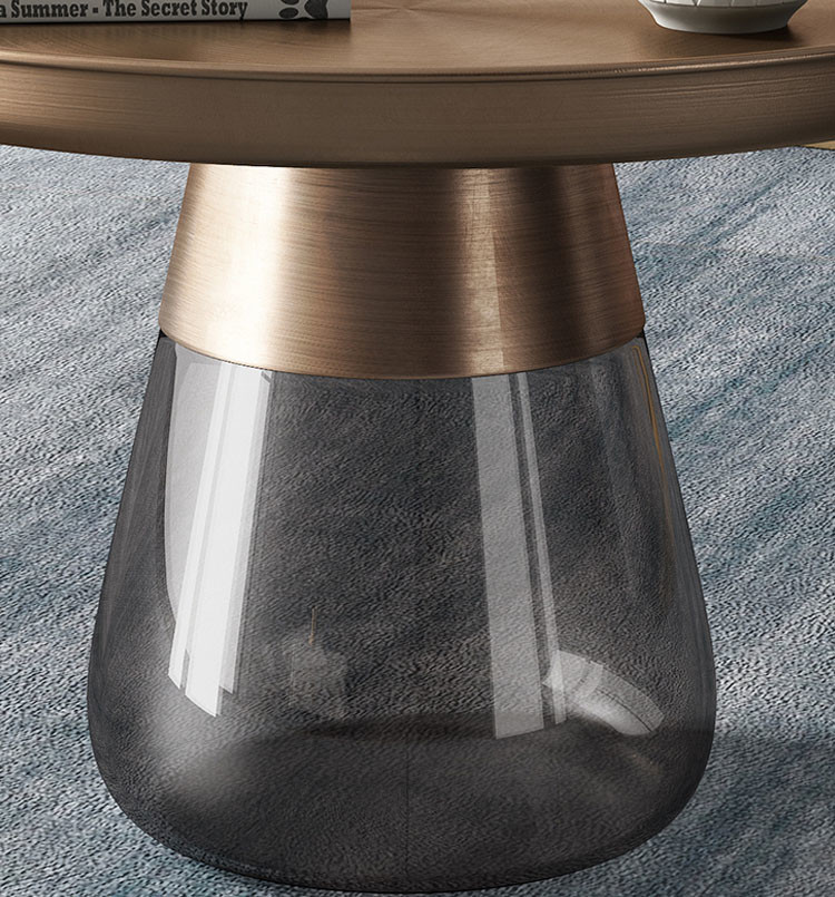 Brushed Brass Stainless Steel Top Bell Side Table Nordic Round