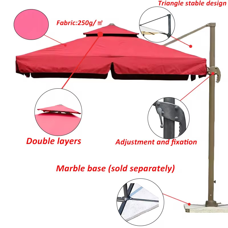 Aluminum Frame Outdoor Sunshade Furniture Umbrella for Outdoor Protection