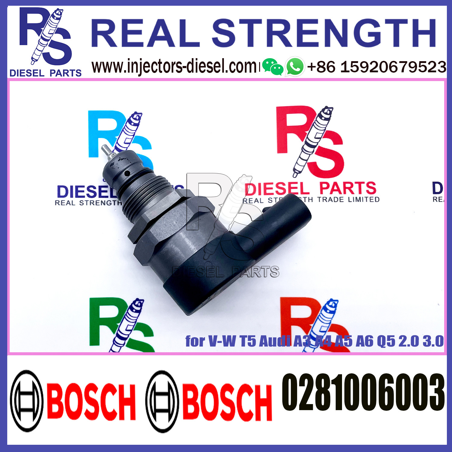 BOSCH Control Valve 0281006003 DRV Regulator Solenoid 0281006003 for V-W T5 Audi A3 A4 A5 A6 Q5 2.0 3.0