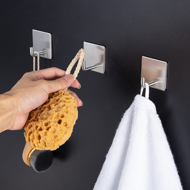 Strong Self Adhesive Wall Hooks Hangers / Over The Door Towel Hook