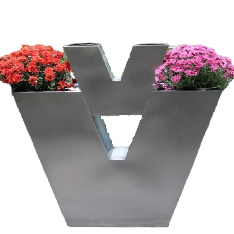 Home decor L shape metal flower pots geometry flower planter