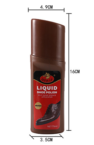 75ml Black Color Liquid Shoe Polish With Sponge Applicator Shoe Shine Care For Combat Boots China Factory OEM