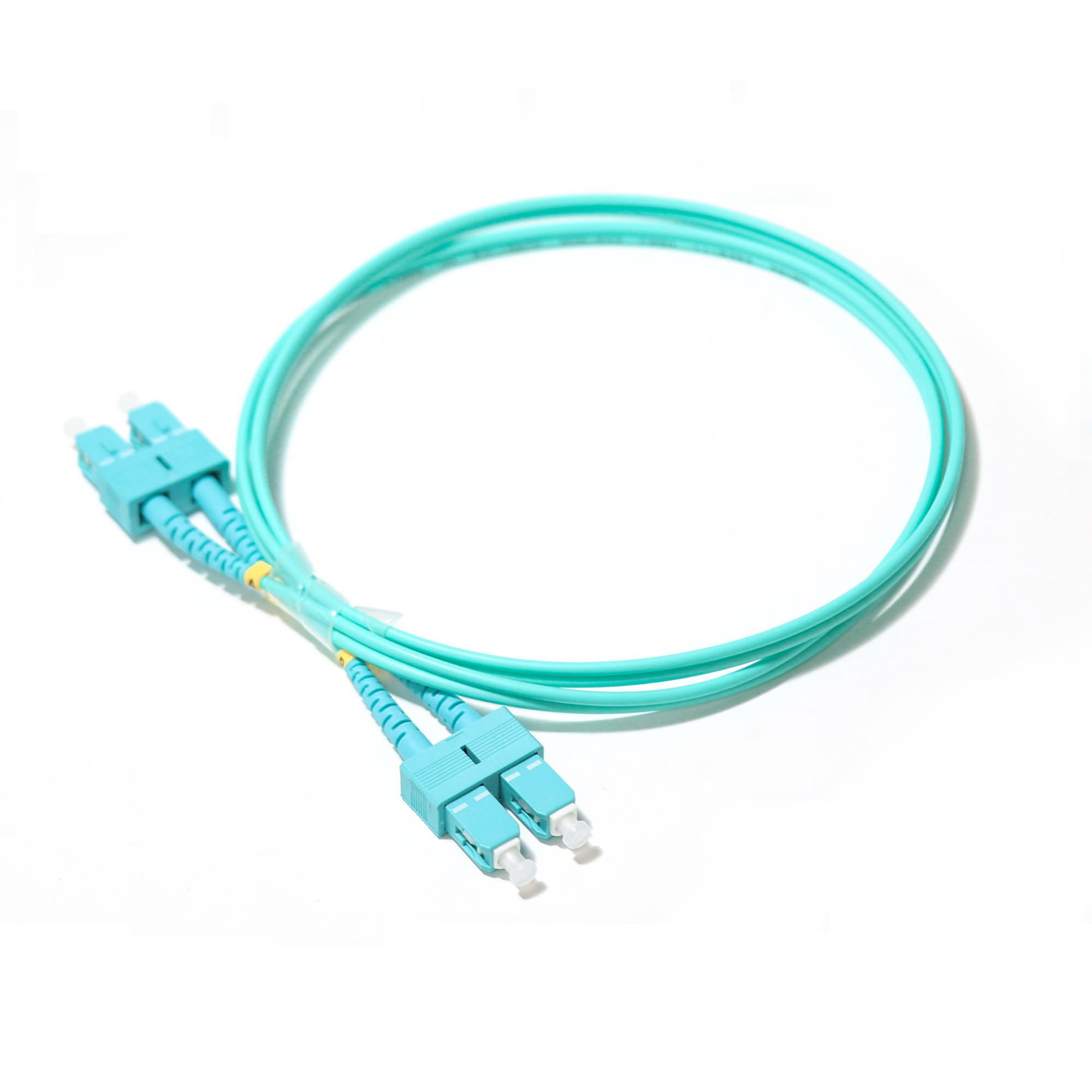 Duplex Multimode Wathet Fiber Patch Cord SU-UPC Ject 50 / 125um LSZH Jacket 3.0mm OM3