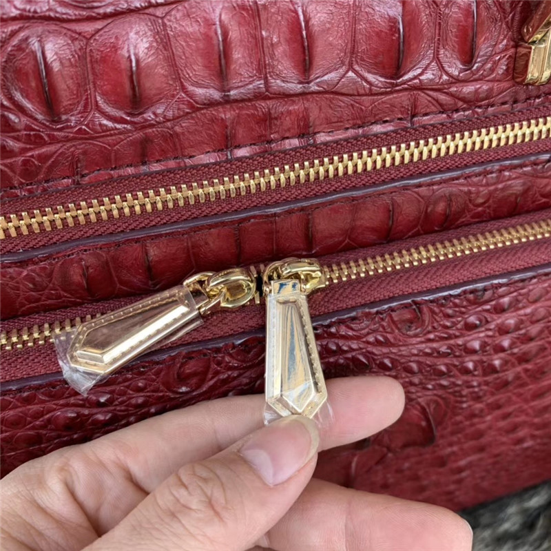 Alligator Leather Zipper Closure Businessmen Portfolio Bag Large Laptop Handbag Authentic Crocodile Skin Male Briefcase