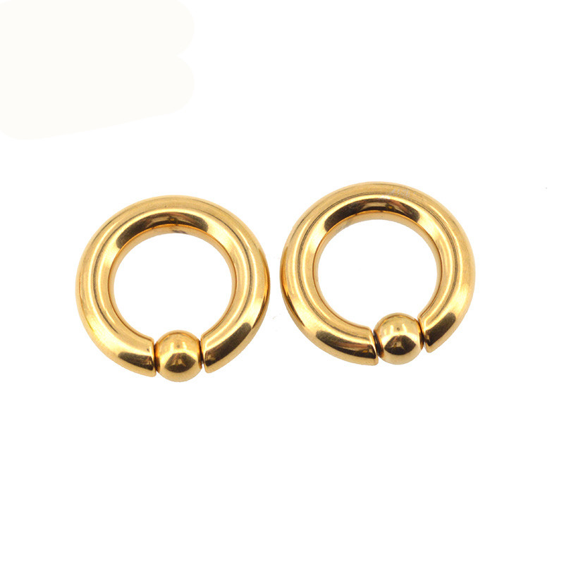 BODY PUNK Piercing Earring Ring Ear Stretcher Expander Weights BCR Gold Captive Ball Closure Nose Septum Ring 2.5mm 4mm