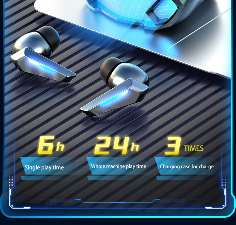 Wireless gaming earbuds long durable rechargeable electronic sports for game