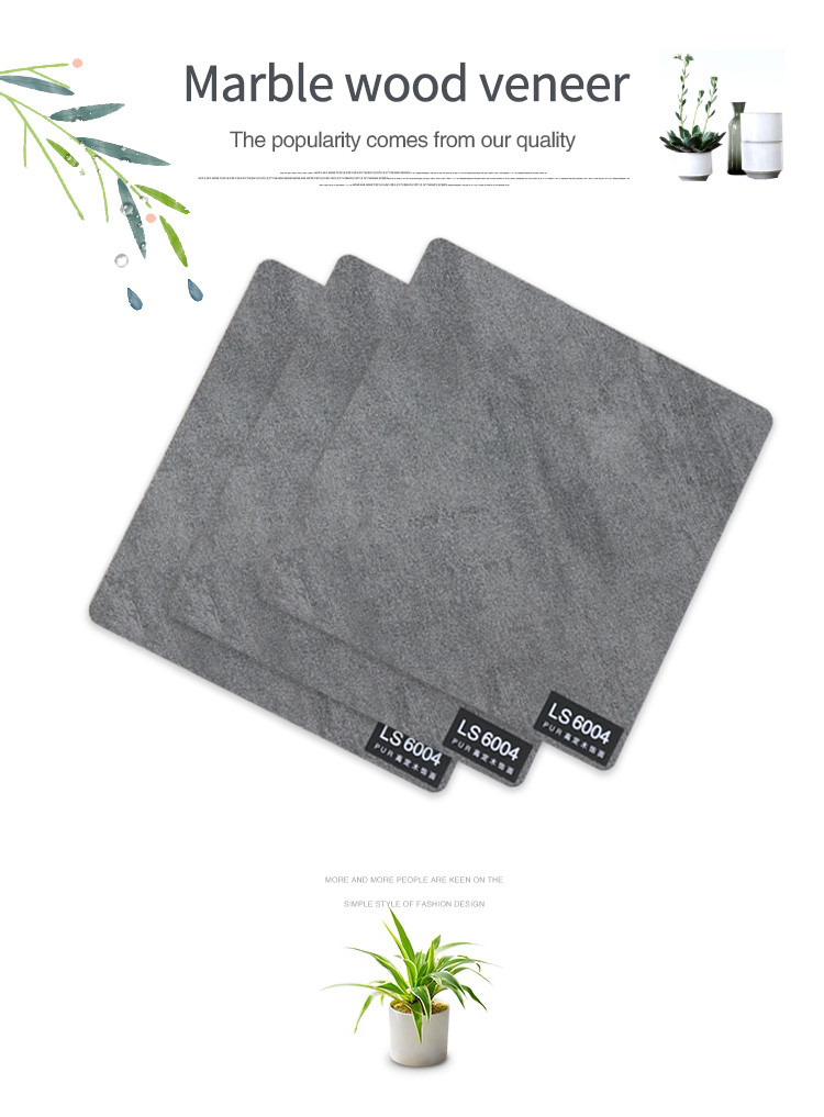 Square Bamboo Charcoal Grey Marble PVC Cladding Panels OEM ODM