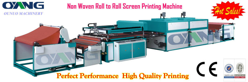 Automatic roll to roll Non Woven Screen Printing Machine drying - collecting