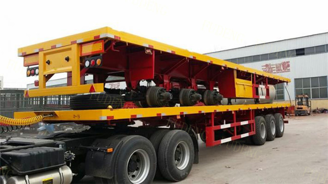 3 axle Container Flat Bed Semi Trailer 40ft flatbed transportation trailers