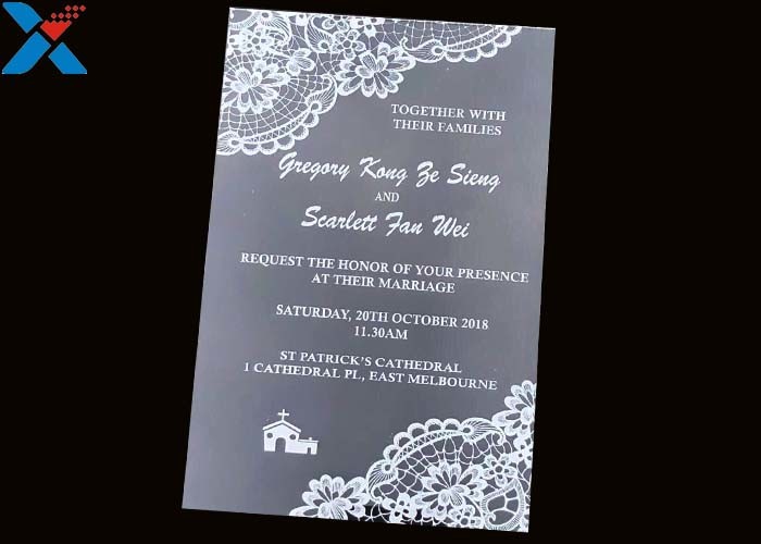 Laser Cut Acrylic Wedding Invitation Cards / Mirror Clear Invitation Card