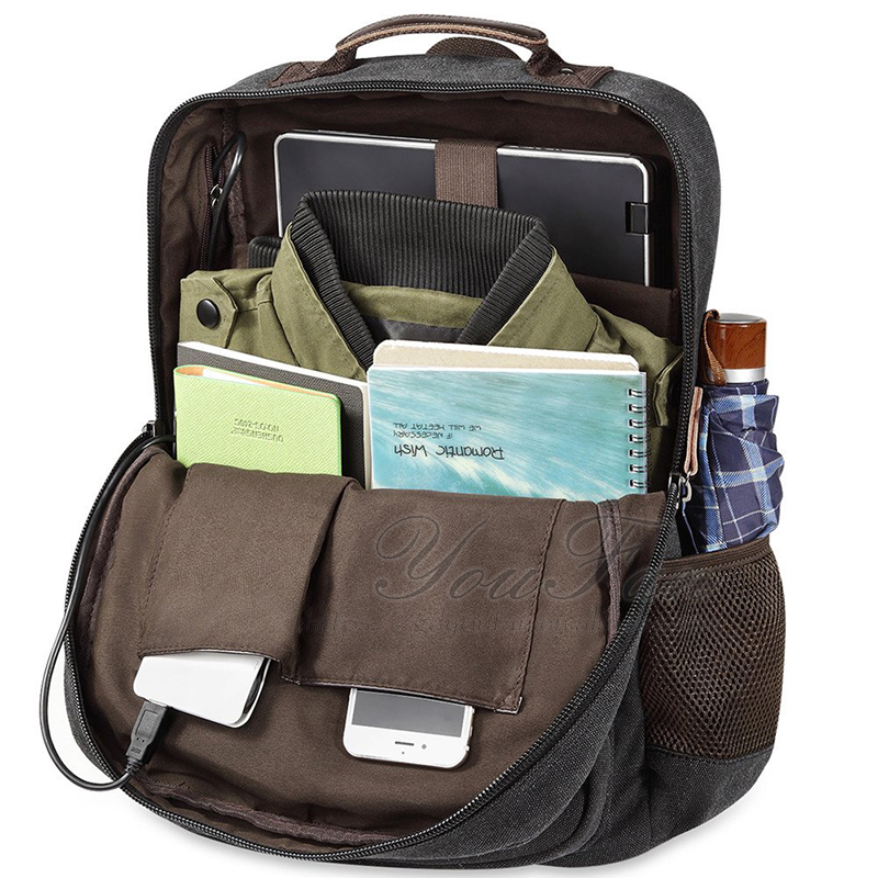 Vintage Canvas Laptop Backpack army rucksack
