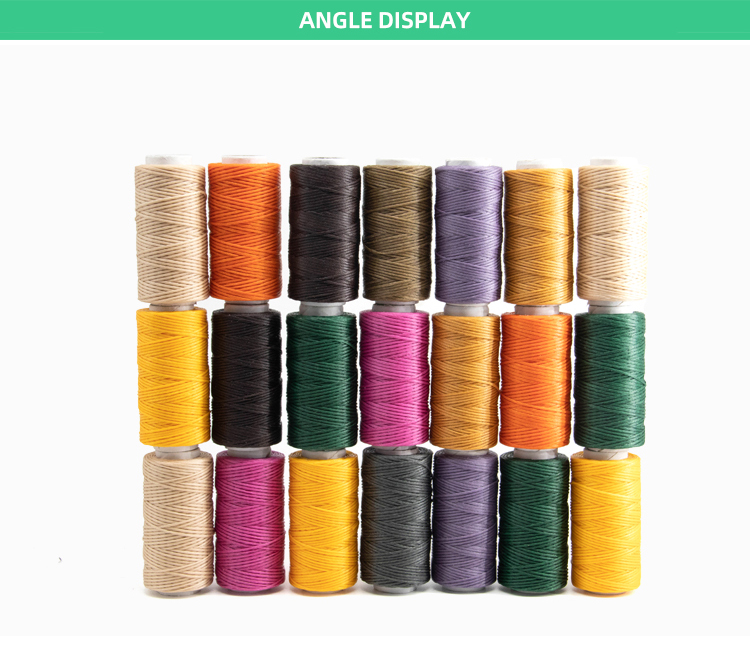 Dyed Color Polyester Nylon Waxed Thread for Small Cone Leather Sewing 7 Days Lead Time