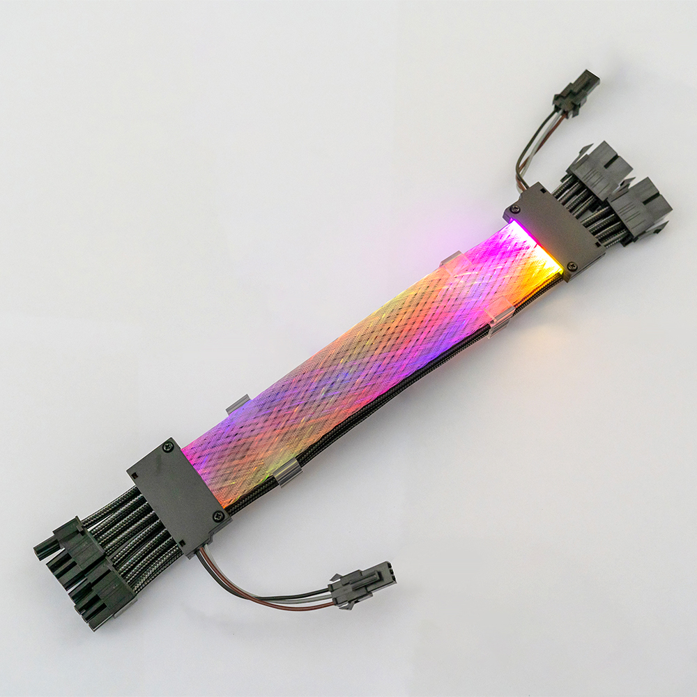 Power Cord Dual 8-pin RGB Synchronous Cotton Mesh Dual Headlight Cable Male to Female