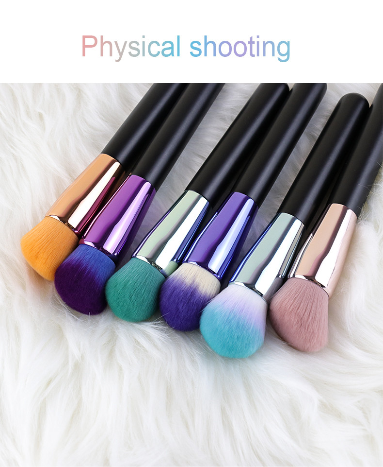 Cruelty Free Facial Makeup Brush Aluminum Ferrule Single Foundation Brush Blusher