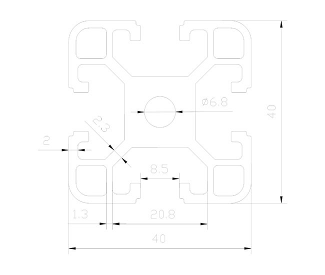 40 * 40 Blasting Natural Anodized T Slot Aluminum Profile For Industry Machinery
