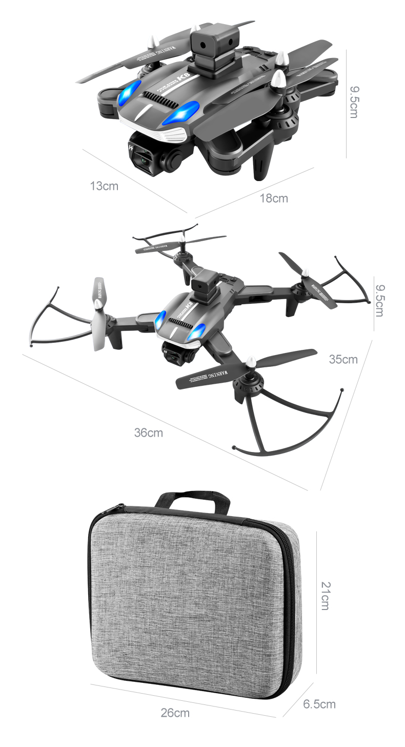K8 Pro Drone With 4k Dual Camera Wifi Fpv Optical Flow Positioning Four-way Obstacle Avoidance Dron Rc Quadcopter