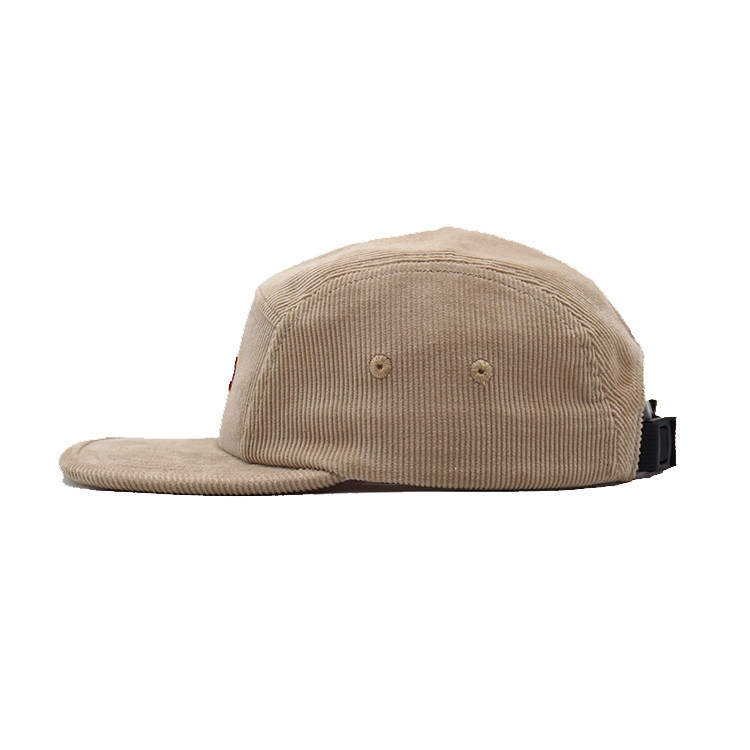 Low-middle Profile 5 Panel Camper Hat Customized Color Corduroy fabric