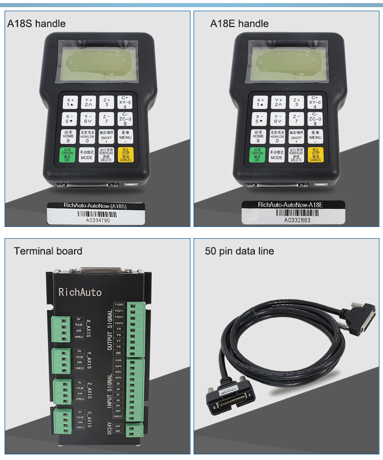 4 Axis Control Machine with DSP Controlling System A18S/E 50-pin Data Cable Included