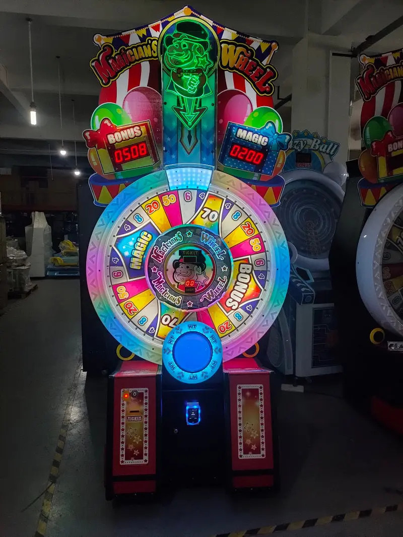 Magicians Wheel Lottery Redemption Game Machine Rotating Wheel Coin Operated Ticket Redemption