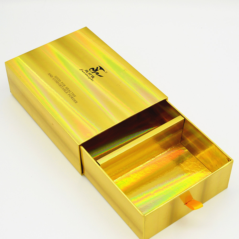 Holographic Effect Match Paper Drawer Box PMS ODM Luxury Rigid