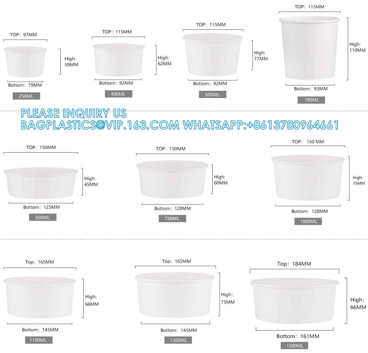 Wholesale OEM Custom Printing Design Logo 8oz-32oz Disposable Kraft Paper Soup Food Cup Bowls Food Packaging
