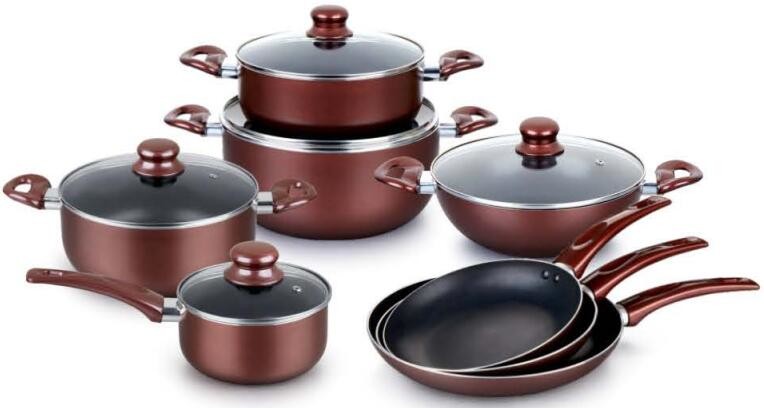 Series of Hot selling press aluminum cookware set use non-stick coating pans