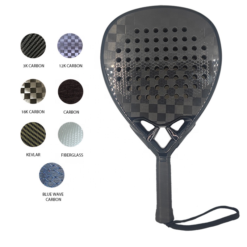 Round Shape Padel Tennis Racket 50% Carbon 38mm Custom Sports Accessories