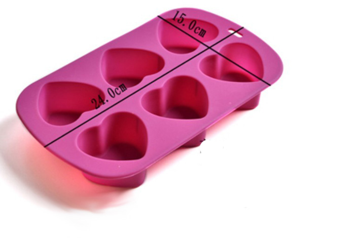 Silicone manufacturer Silicone baking tools 6 cups heart shaped silicone mold SB-009