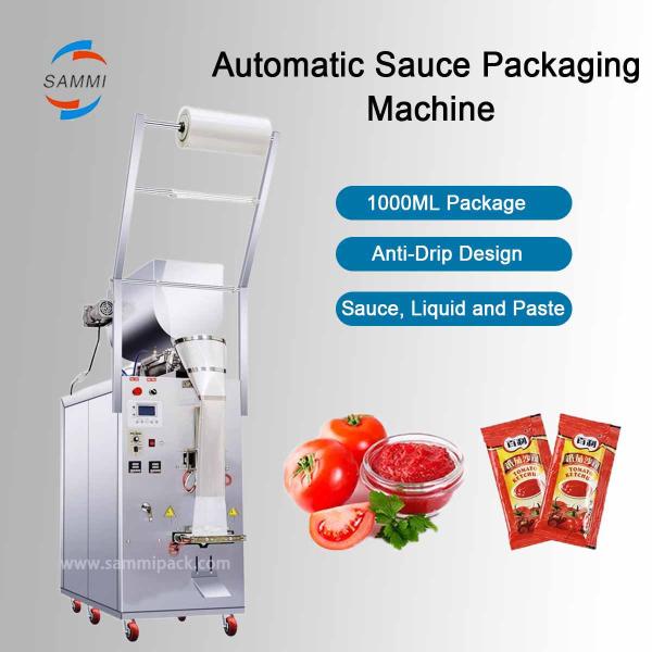 Small Bag Liquid Sauce Ketchup Packing Machine 4 Side Seal Sachet Manufacturer Good Price for Food Application Pouch Packaging