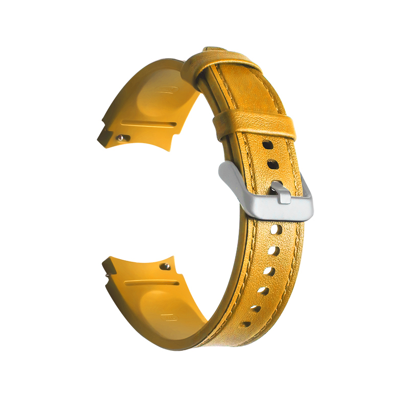 20mm Silicone Leather Watch Band Retro Replacement for Samsung Watch Series Band Width