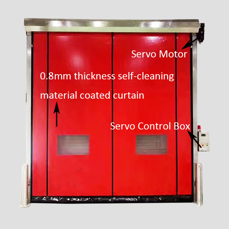 Repairable Plastic Rolling Industrial Roller Doors No Dust High Speed Zipper 220v