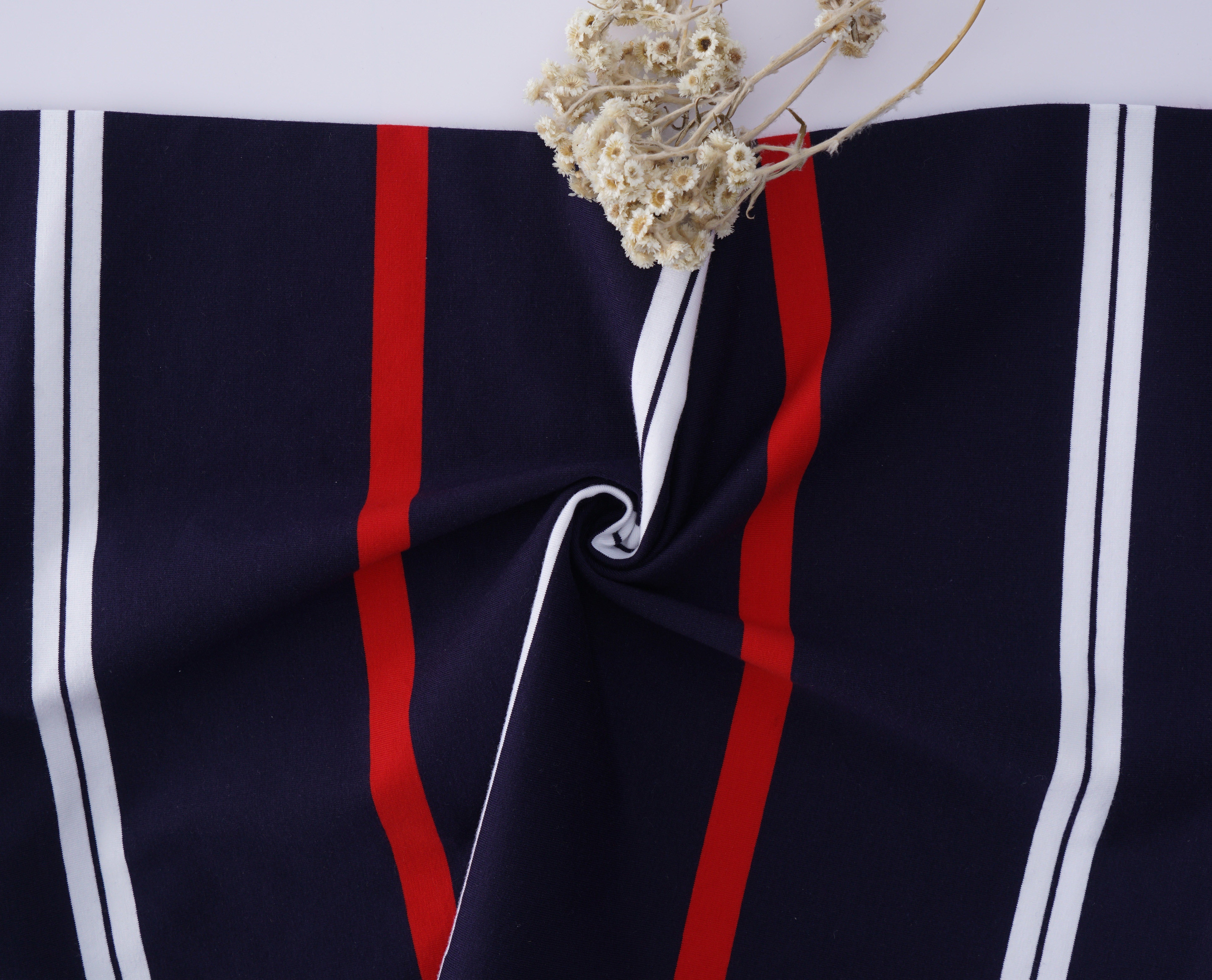 Wear-Resistant And Breathable Crisp Cotton ​Striped Material Fabric For Polo Shirt