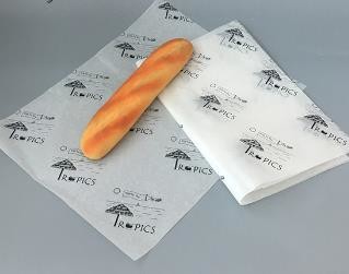 30g White Greaseproof Burger Paper , Oil Proof Wax Paper For Food Packaging
