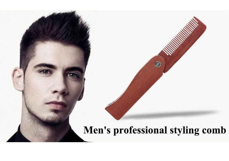 Comfortable Men's Foldable Beard Comb Folding Pocket Beard Comb SGS Certified