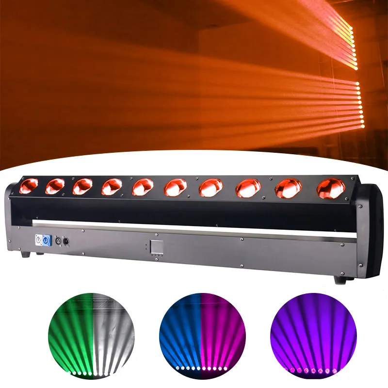DJ Stage 10 Eyes RGBW 4in1 LED Bar Beam Moving Head 40W Project Installation