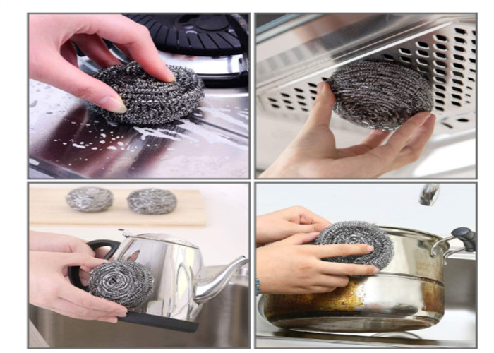 Strong Cleaning Stainless Steel Sponge Scrubber 10g For Plate / Removing Rust