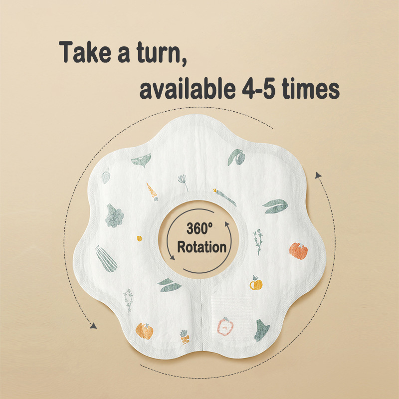 Organic Cotton Baby Waterproof Feeding Bib in a Comprehensive Assortment of Colors